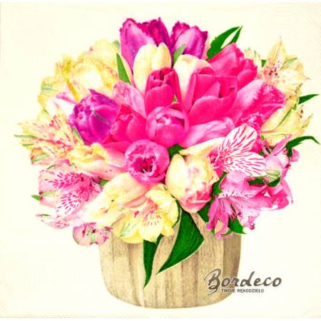 Serwetka decoupage seria DAISY tulipany 33x33cm